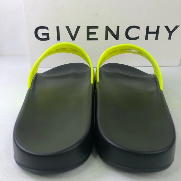 GIVENCHY New Men’s Fluo Yellow Rubber Slides Size 6 EU 39 main image 4
